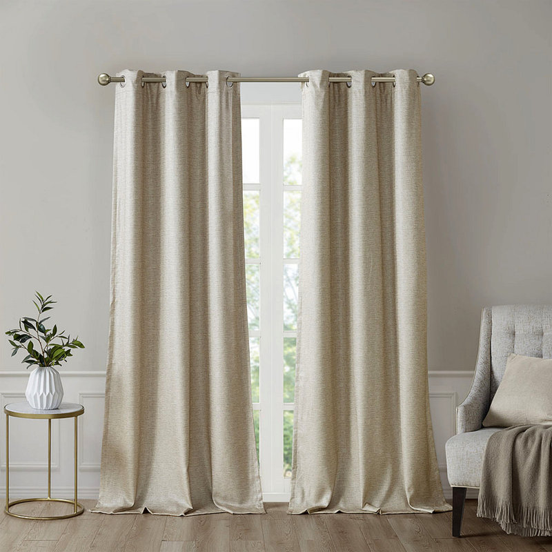 Zeyaan Blackout Curtain Pair, Taupe, 42" W x 95" L