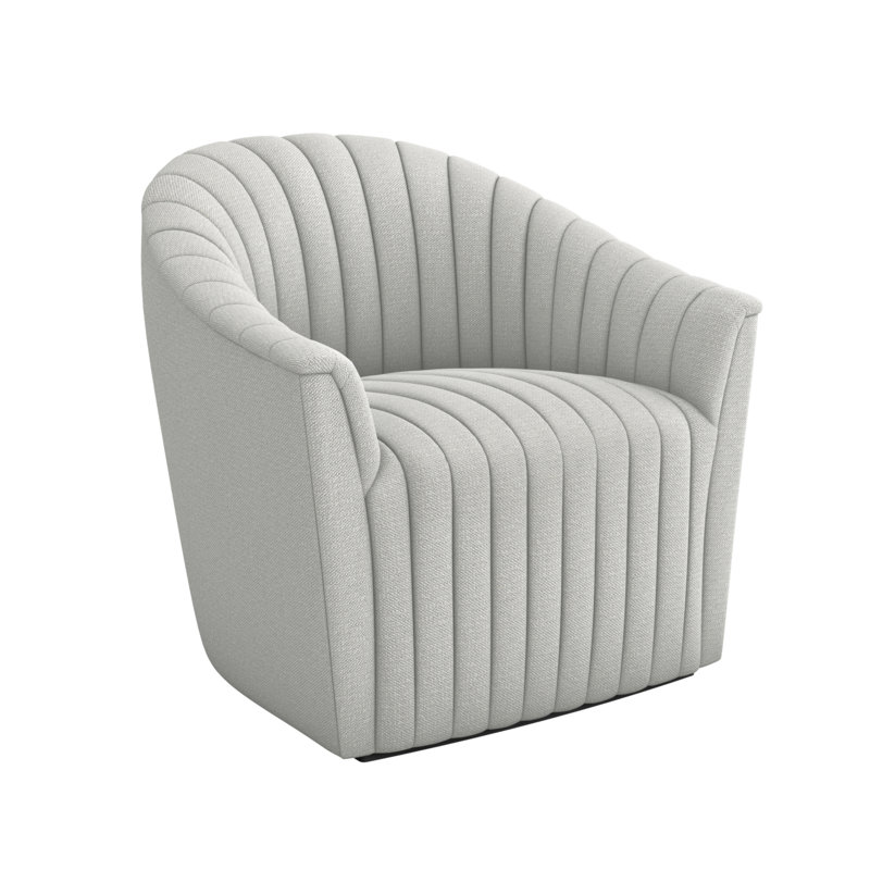 Fauteuil demi-tonneau pivotant l 34 po Channel, 100 % polyester Fresco