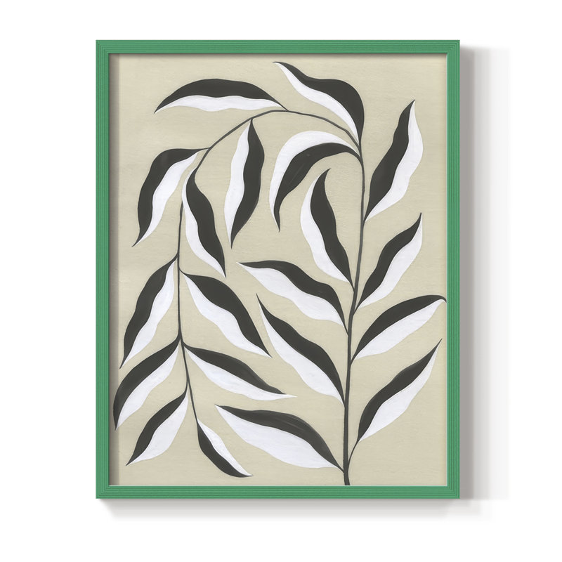 Reproduction encadrée de bois massif émergent II, H 15 po x l 12 po, Vert