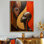 Rétro minimaliste double ébène profil I - femme moderne, art mural salon