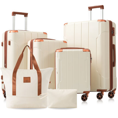 Ensemble de valises 6 pièces Hardshell, valises extensibles légères à deux roues, verrou TSA pour hommes femmes