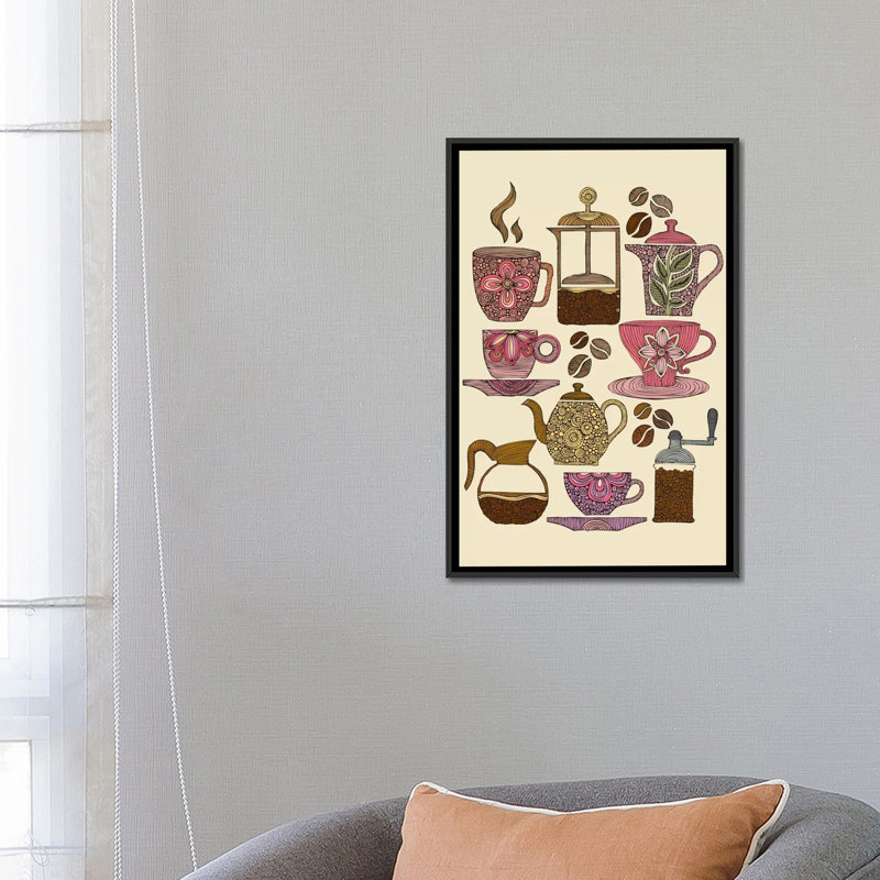 «Have Some Coffee», impression sur toile tendue, H 26 po x l 18 po x P 1,5 po, Toile avec cadre noir