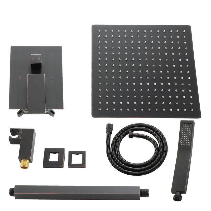 2-Function High-Pressure Rainfall Shower System, Tub Faucet Set