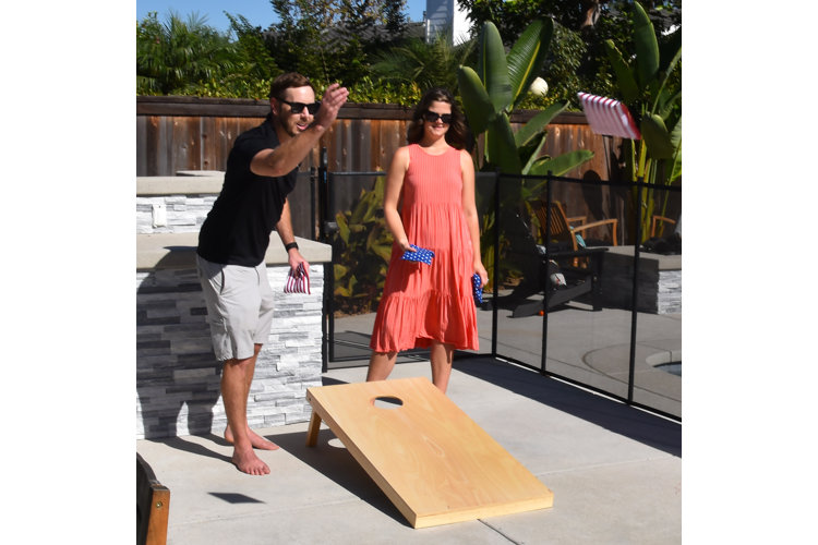 2' x 4' Solid Wood Cornhole Set with Carrying Case