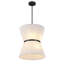 Lustre pour îlot de cuisine 6 lumières 15,35 pouces en tissu au fini blanc pour salon