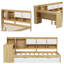 Structure de lit de jour moderne en L multifonctionnel avec bureau d'étude-516374683-516374684