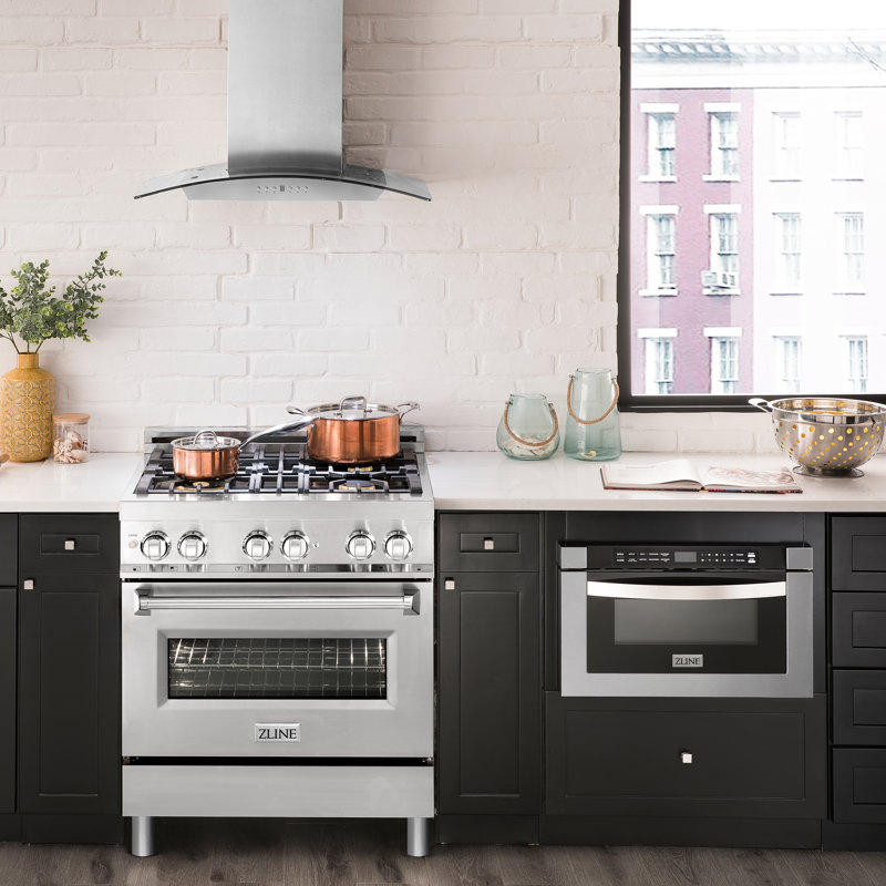ZLINE 30" Legacy Dual Fuel Range, Brass Burners Stainless Steel
