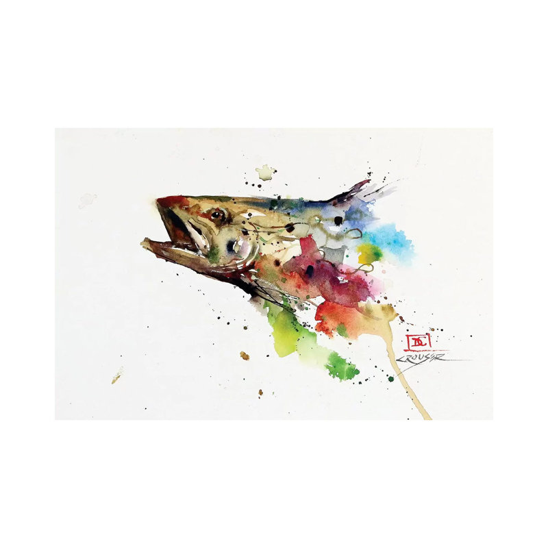 Abstract Trout by Dean Crouser - Wrapped Canvas Painting, 66.04 cm H x 45.72 cm W x 3.175 cm D