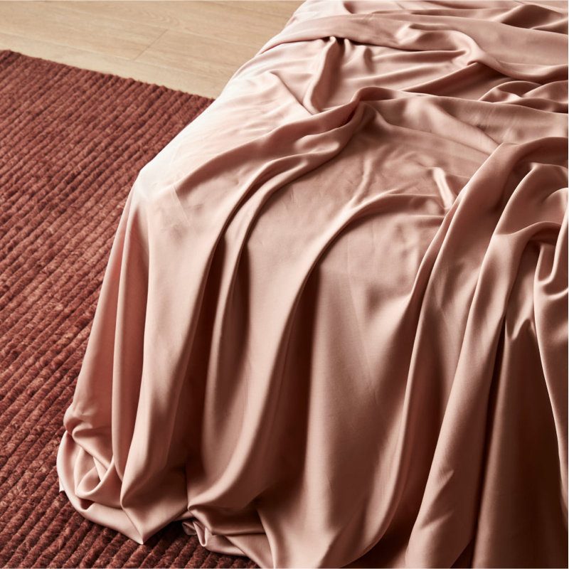 Ensemble de draps Sateen, Ensemble de draps pour taille de lit très grand c, Amande
