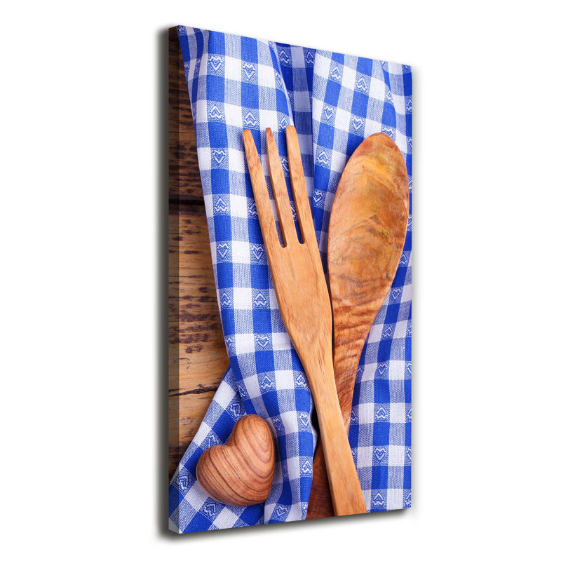 Wooden Cutlery - Wrapped Canvas Print