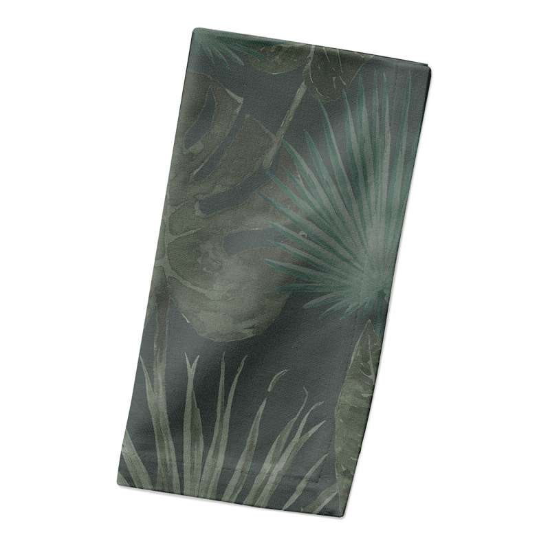 Mousseau Cotton Floral Square Napkin, Gray