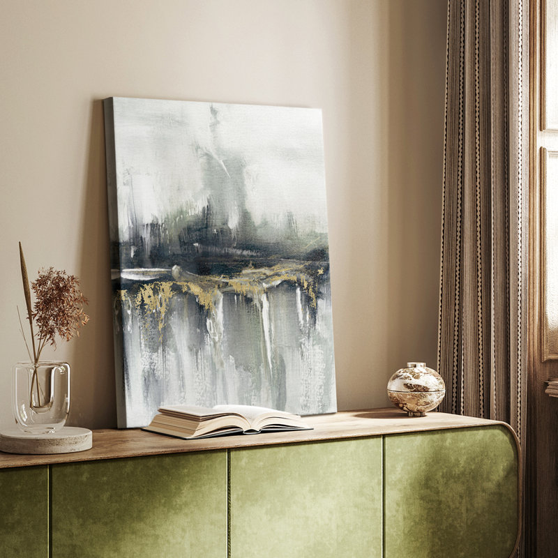 Indyscape and Gold -Custom Wrapped Gallery Cavas, 27" H x 18" W