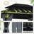 D Double Roof Hardtop Aluminum Patio Gazebo with Netting and Curtains-125469719-125469718-125469717
