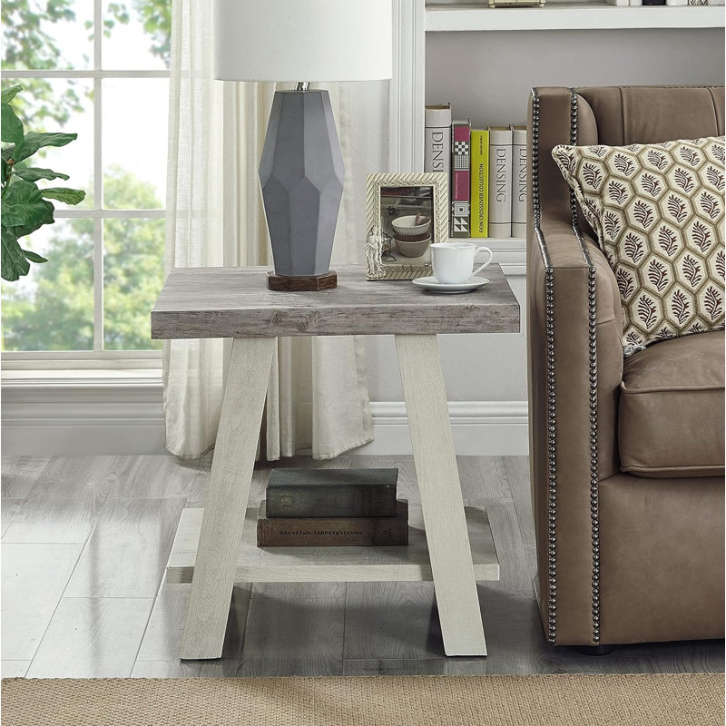 Angeleca End Table with Storage, Grey