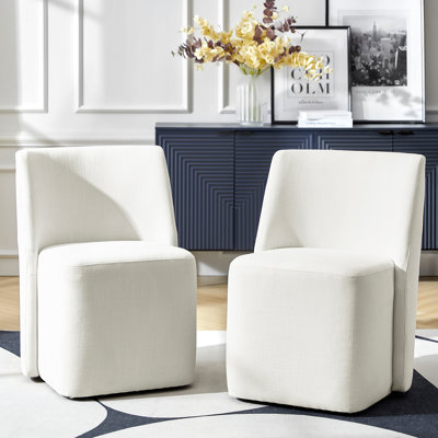 Chaise de salle à manger moderne avec roulettes 23,5 "Leonas (ensemble de 2)