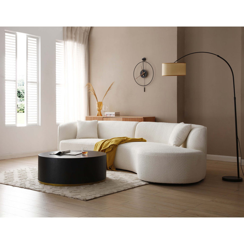 Ensemble de canapé de luxe 2 pièces avec canapé courbé et méridienne, canapé modulaire faisant face à la droite, canapé Boucle