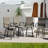 Sour Citrus 5-piece Bar Table And Chairs Set Outdoor Bar Set With All Weather Textilene Bar Stools And Bar Height Table For Deck, Poolside, Garden, Porch