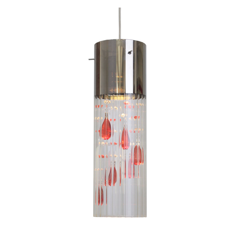 Luminaire suspendu cylindrique 1 lumières Stina, Rubis