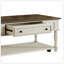 Table basse Retro Farmhouse avec tiroir, roues verrouillables et pieds en bois massif pour faciliter le déplacement et le rangement dans le salon-670246961-670246925