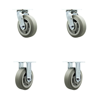 4 Piece Thermoplastic Rubber Caster Set