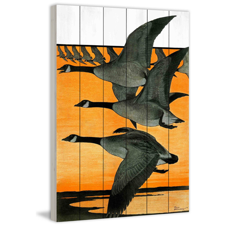 « journal oies », impression sur bois, H 60 po x l 40po x P 1,5 po