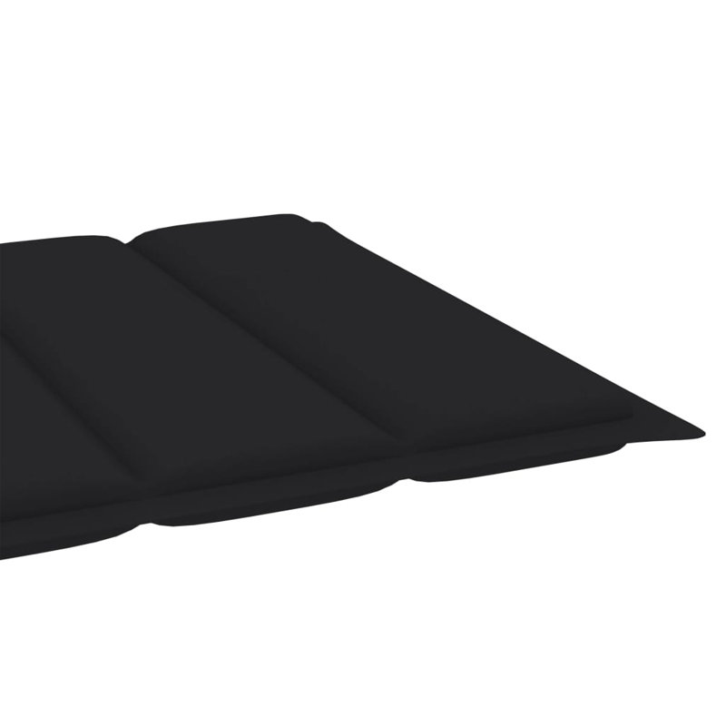 Outdoor Seat Cushion, Black, 78.7" L x 19.7" W