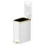 Poubelle de salle de bain 1,6 gallon avec couvercle à fermeture lente, pédale, poubelle en acier inoxydable de 6 L avec seau intérieur amovible, filtre à odeurs intégré, petite poubelle pour salle de bain, toilette, bureau à domicile, chambre à coucher (blanc)-128553143-123222514