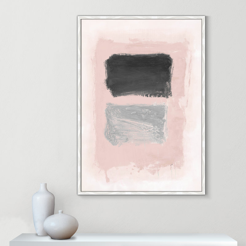 Rose Thomasin, noir et argent chatoyant I par Joss & Main, Cadre photo blanc sans cadre, H 41,5 po x l 29,5 po x P 1,25 po