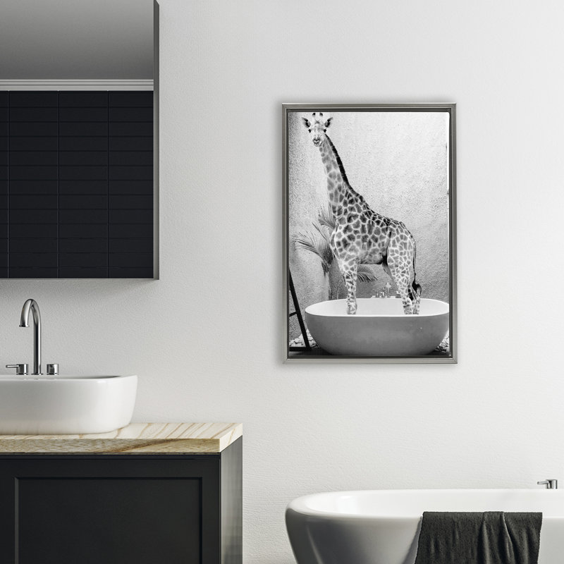 Cadre flottant haut Safari Safari, H 31 po x l 21 po, Cadre flottant gris lustré