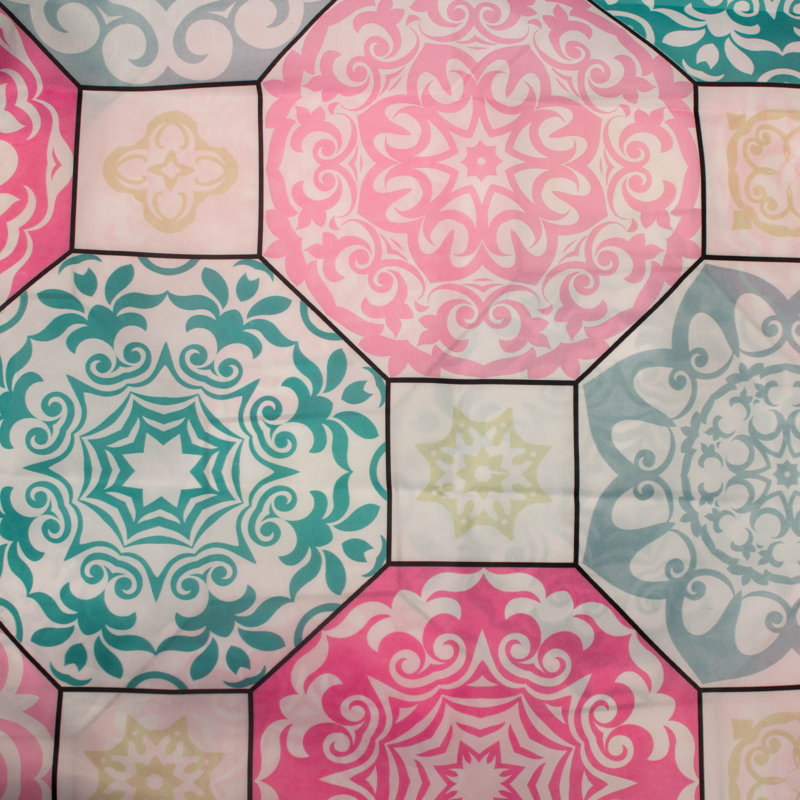 Addison Geometric Shower Curtain with Hooks Included
