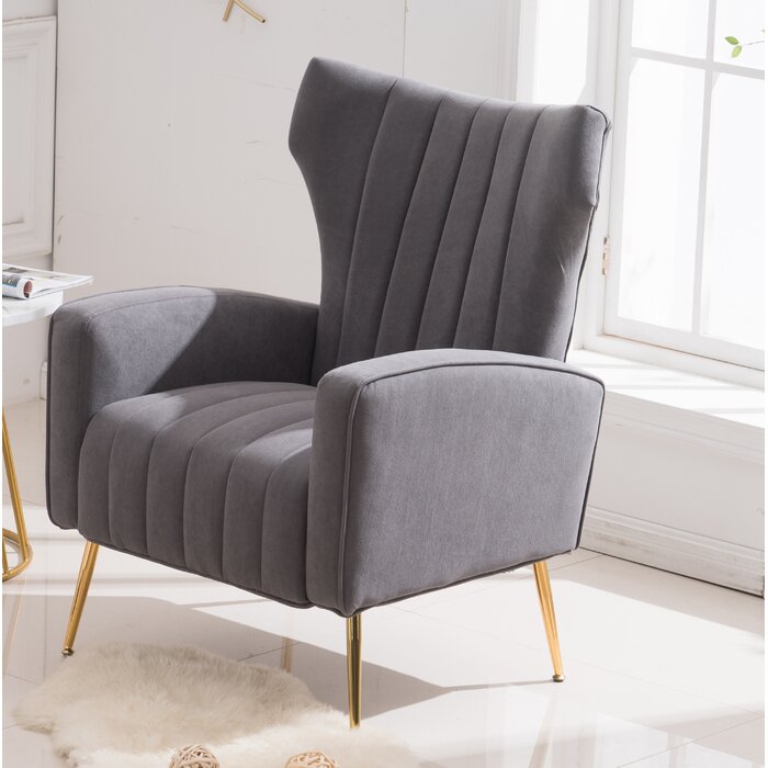 Etta Avenue™ Floreal Velvet Wingback Chair & Reviews | Wayfair