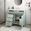 Meuble-lavabo autoportant moderne avec lavabo, panneau de fibres à densité moyenne et bois d'hévéa avec tiroirs et tablette réglable, vert-2074312582-2074312587
