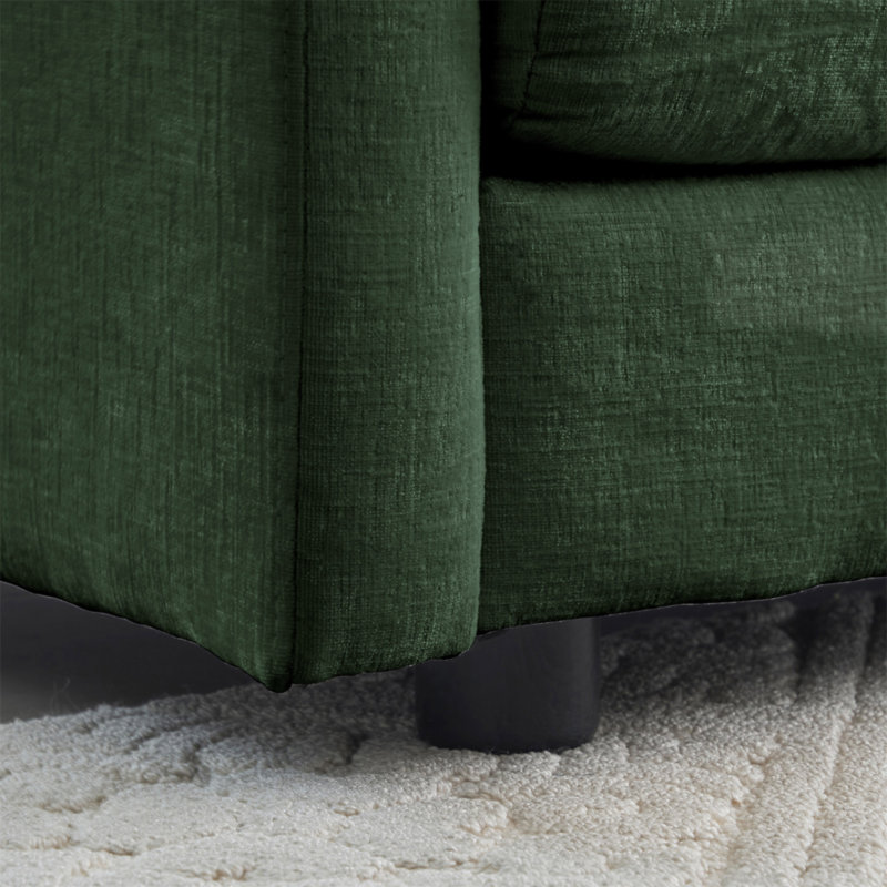Canapé en chenille deux places avec 1 repose-pieds, canapé modulaire en L avec repose-pieds 2 places, causeuse avec repose-pieds pour petit espace de vie