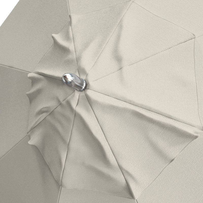 Parasol de patio en teck 11 pi, Crème, crème