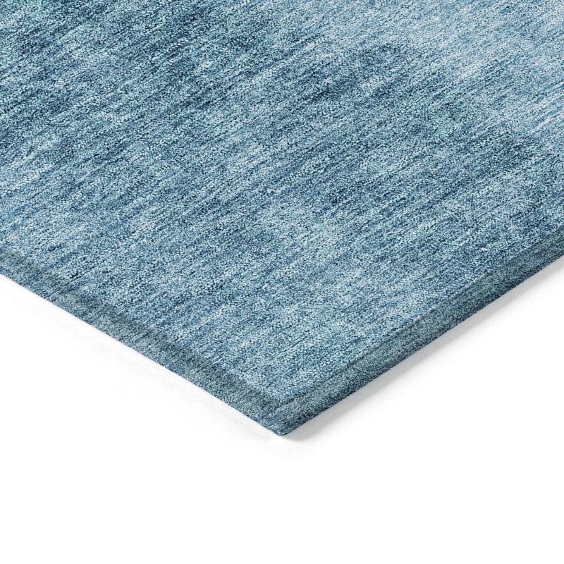 Tapis intérieur / extérieur bleu sarcelle lavable et turquoise 9 pi x 12 pi HomeRoots
