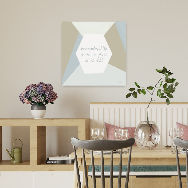 «How Wonderful Geometric Abstract», art contemporain, H 18 po x l 18 po