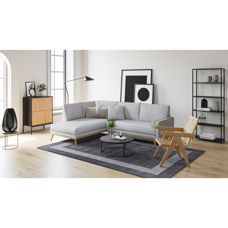 Larentius Handmade Tufted Anthracite/Grey Rug, Rectangular 120 x 180cm