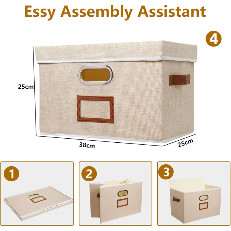 17 Stories Fabric Bin, 25cm H x 38cm W x 25cm D, Beige