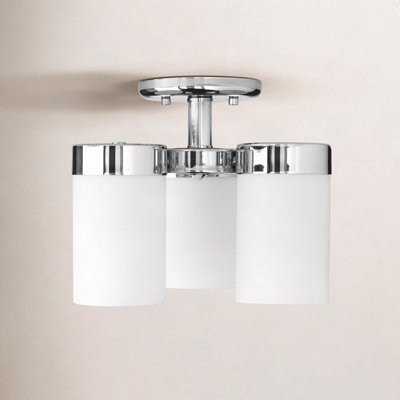 Preston Frosted Glass Semi Flush Mount