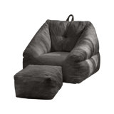 Big Beanbag Chair with Ottoman, Adult Bean Bag Chair with Filler for Living Room, Comfy Beanbag Chair for Adults with Filling