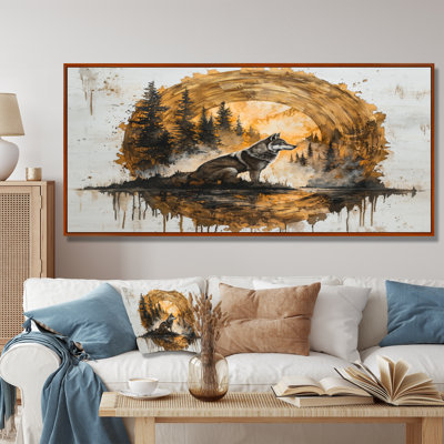 Geocomo Winter Wolf In A Lake Of Wood Slide I - Wolf Wall Art