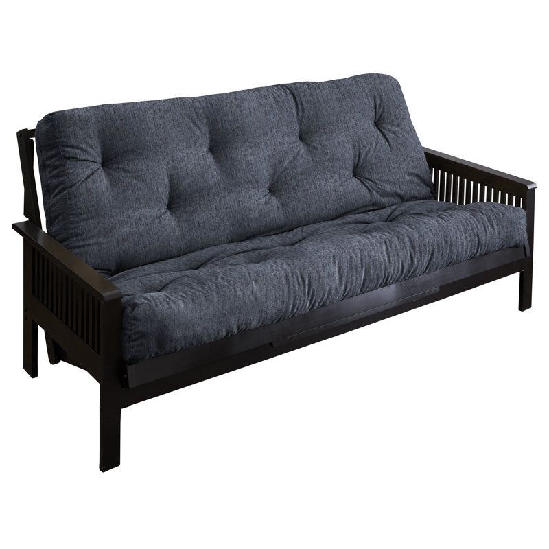 Matelas de futon Dipietro, Lit double, Bleu gris