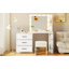 Meuble-lavabo de 55,2 po avec armoire latérale réglable, coiffeuse de maquillage avec lumières Hollywood, 5 tiroirs de rangement et 2 tablettes, coiffeuse moderne