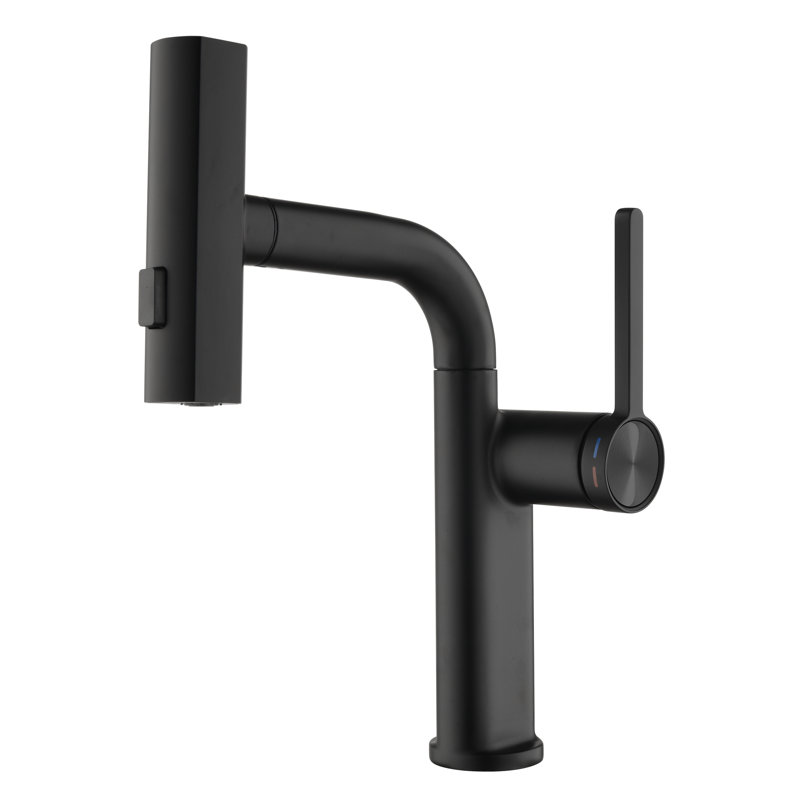Single Handle Kitchen Sink Faucet with Pull Down Sprayer for 3 Function, Commercial Utility Solid Brass Kitchen Faucets