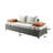 Salena  Fabric &  All-Weather Wicker Patio Sofa & Ottoman With 2 Toss Pillows