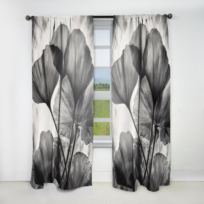 Tropical Ginkgo Leaves II - Rideau traditionnel - Velours obscurcissant - 1 panneau, L 52 po x L 120 po