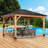 Backyard Discovery Barrington 14' x 12' Cedar Wood Outdoor Patio Gazebo with Hardtop Galvanized Steel Hip Roof and PowerPort