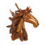Statue de cheval en bois de teck naturel