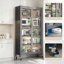 Armoire de rangement de cuisine avec roulettes, armoire de rangement en métal avec tablettes réglables-133640272