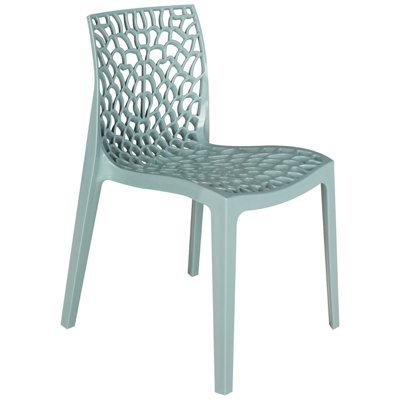 Gruvyer Spider Web Design Indoor Outdoor Stacking Plastic Dining Chairs - 4 Chairs